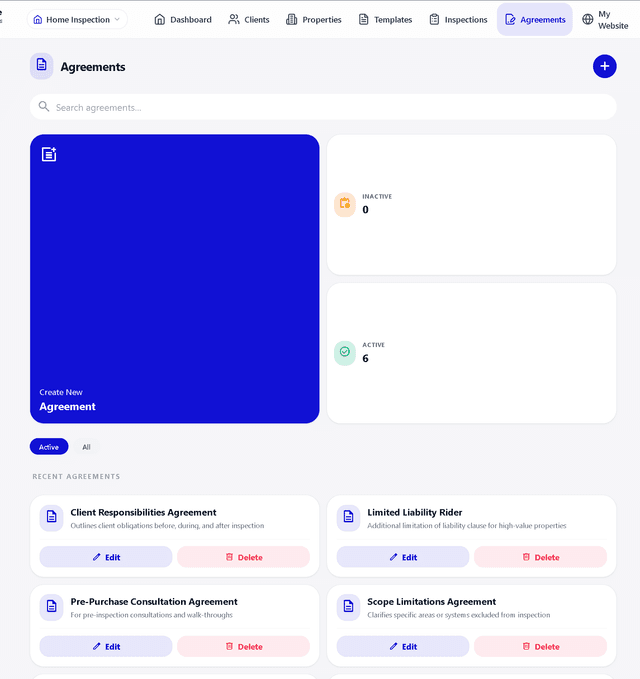 Agreements & E-Signatures — InspectForge screenshot